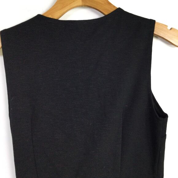 J. Crew Womens Ponte Faux Wrap Dress Tie Waist Sleeveless Black Size S L2357 NWT - Picture 13 of 16